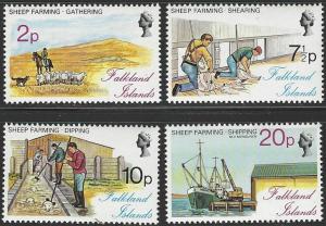 Falkland Islands #250-253 MNH Full Set of 4 Sheep Farming