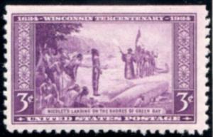 US Stamp #739 Mint - Wisconsin Tercentary Commemorative Single