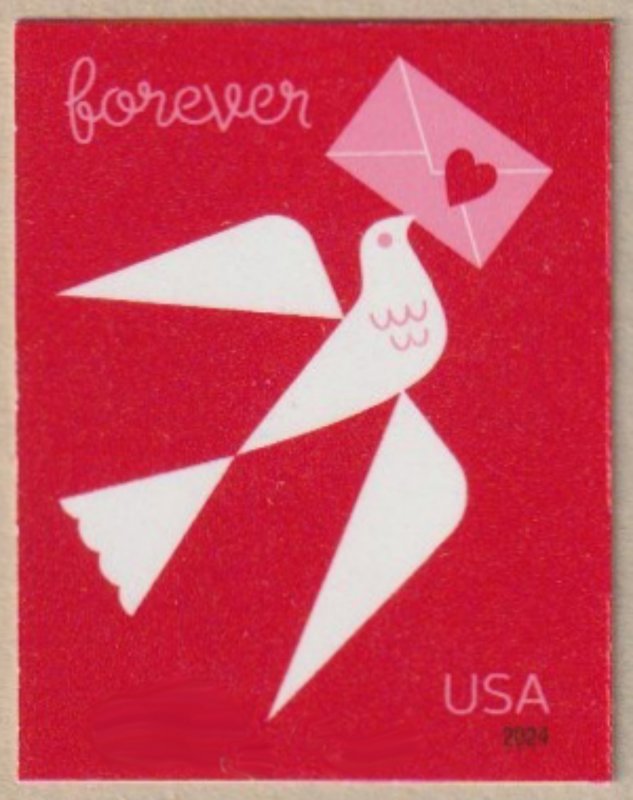 USA 5826a (66c) Love 2024 single NO DIE CUTS