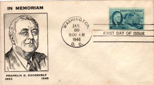 #933 Franklin D. Roosevelt FDR – McIntyre Cachet EV22