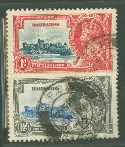 Barbados #186-7 Used Multiple