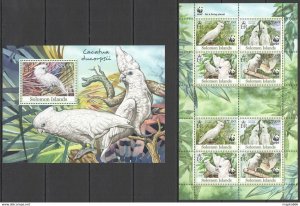 2012 Solomon Islands Birds Wwf White Cockatoo #1676-1679 1+1129 ** Ls110