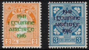 IRELAND 1941 Easter Rising Overprints; Scott 118-19, SG 126-27; MNH