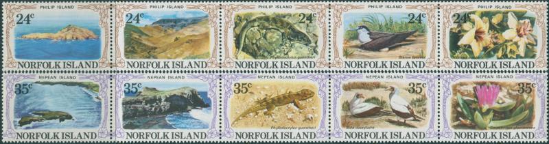 Norfolk Island 1982 SG274-283 Philip and Nepean Island strips MNH