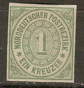 Germany N. German Confed. 7 MH Mi 7 MH VF 1868 SCV $35.00