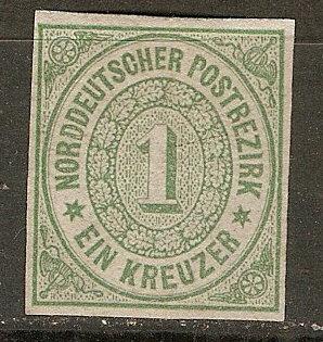 Germany N. German Confed. 7 MH Mi 7 MH VF 1868 SCV $35.00