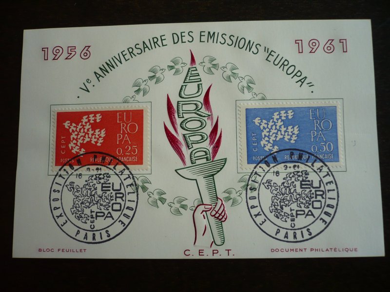 Europa 1961 - France - Set - First Day Cover Label