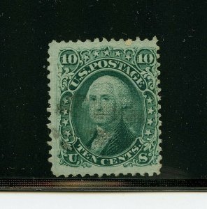 U. S. #89 (US946) Washington 10¢ green E grill, used, FFVF, CV$325.00