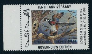 SOUTH CAROLINA STATE DUCK  #10B - GOVERNOR'S EDITION -  - MNH -