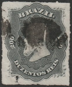 Brazil 1877 Sc 66 used tiny thin