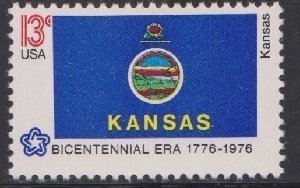 1666 Kansas State Flag MNH single