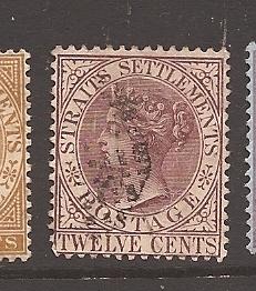 Malaya Straits Settlements 1883 SG 67 VFU (6art)