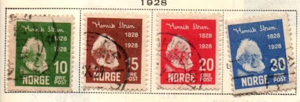 Norway Sc 132-35 1928 Henrik Ibsen stamp set used