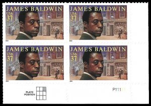PCBstamps      US #3871 PB $1.48(4x37c)James Baldwin, MNH, (PB-4c)