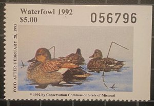 US Stamps - SC# RW MO 14  - Duck Stamp - Unused NG - CV $8.00