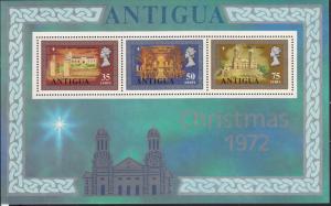 Antigua 1972 MNH Scott #294a Sheet of 3 St. John's Cathedral Christmas