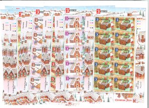 Jersey 2013 Christmas set of 8 in sheetlets of 10 um c£135 face value £50+ ‡