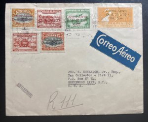 1938 Bolivia Graf Zeppelin LZ 127 Airmail Cover to Greenwood Lake NY USA