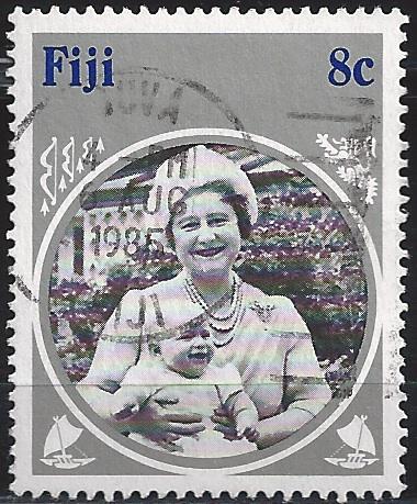 Fiji 531 8c Queen Mother holding Andrew used~hinged