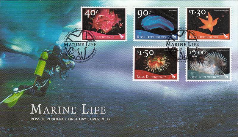 Ross Dependency 2003 FDC Scott #L79-#L83 Set of 5 Marine Life
