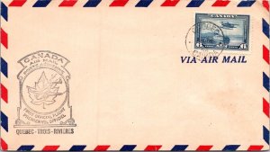 CANADA POSTAL HISTORY CACHET COVER COMM FIRST FLIGHT CANC QUEBEC YR'1942