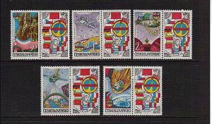  Czechoslovakia Scott #2503-2507 Space program  MNH