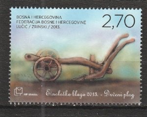 Bosnia & Herzegovina  (Croat) Scott#  290  Used ( 2013 Wooden Plow