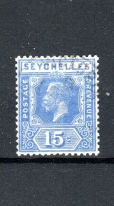 Seychelles 1921-32 15c bright blue Die II SG 110 FU 