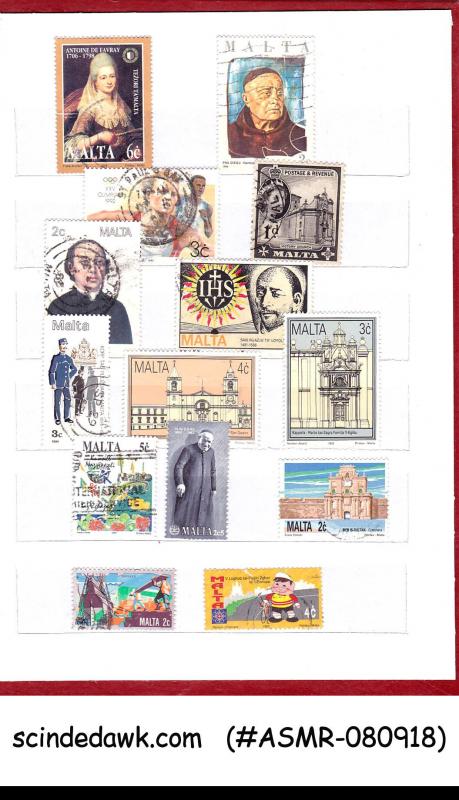 COLLECTION OF MALTA USED STAMPS IN SMALL STOCK BOOK - 99 STAMPS