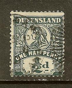 Queensland, Scott #130, 1/2p Queen Victoria, Wmk 12, Used
