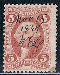 USA R24c, 5c Certificate, used, AVG