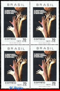 1188 BRAZIL 1971 6th WORLD WOMEN’S BASKETBALL CHAMPIONSHIP, MI# 1282 BLOCK MNH