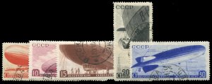 Russia, Air Post #C53-57, 1934 Airships, set of five, used