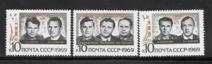 Russia #3655-57 MNH Set of 3 Singles Collection / Lot