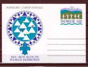 Norway, 1975 Agency issue. Boy Scout Jamboree Postal Card. ^