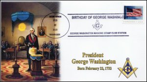 20-039, 2020, George Washington Birthday, Pictorial Postmark, Event Cover, Mason