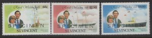 ST. VINCENT,  627, 629, 631 SPECIMENS     MNH