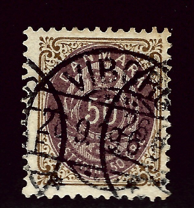 Denmark 1875 Scott #33 Facit 36c Fine Slight toned perfs Cat $35...Great stamp!