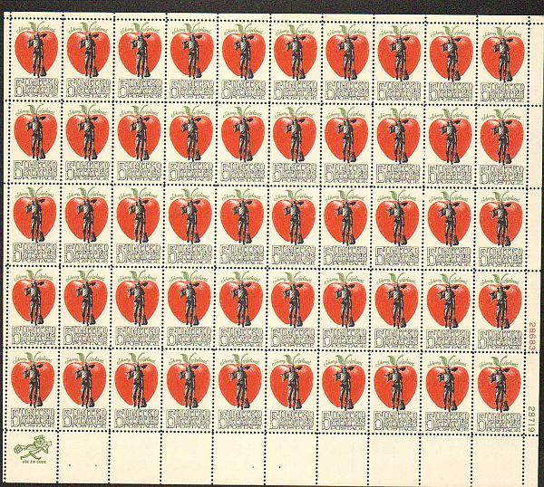 US #1317 Mint Sheet Johnny Appleseed 