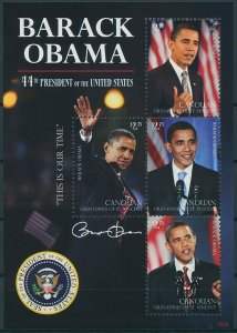 Canouan Stamps 2009 MNH Barack Obama 44th US Presidents Famous People 4v M/S