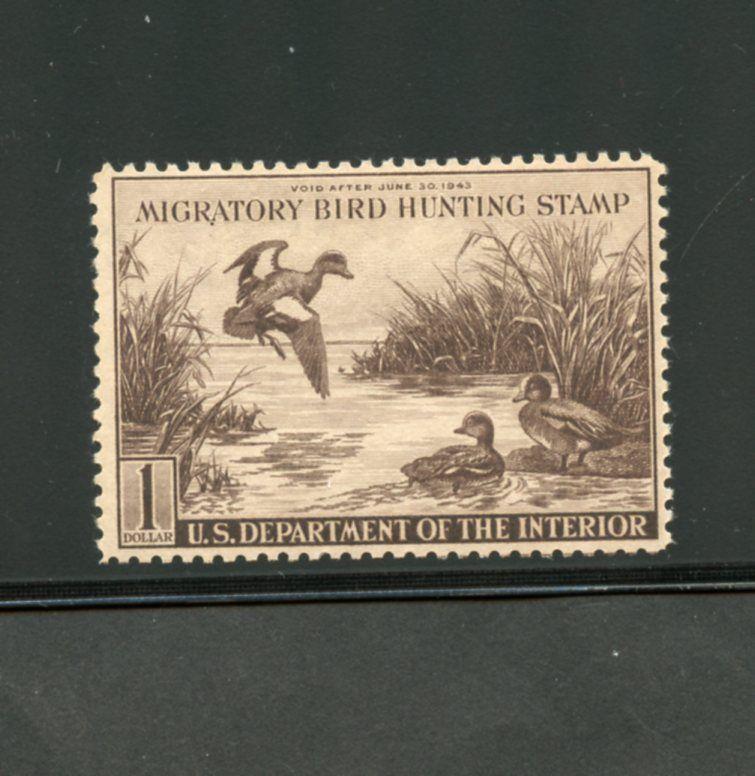 UNITED STATES DUCK STAMP SCOTT#RW9   MINT NEVER HINGED GUM SKIP -SCOTT  $225.00