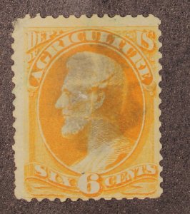 Scott O4 6 Cents Agriculture Official Used Nice Stamp SCV $60.00