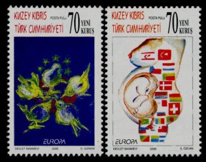 Turkish Republic of Northern Cyprus 618-9a MNH EUROPA, Medicine, Birds, Flags