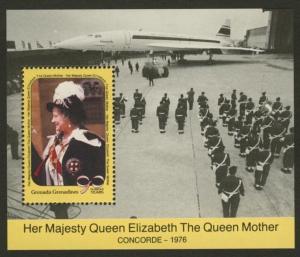 Grenada Grenadines 1186-9 MNH Queen Mother 90th Birthday, Concorde, Aircraft