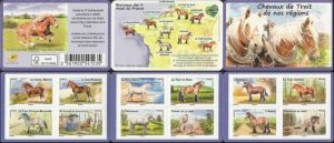France 2013 Horses carriage lighthouse agriculture set of 12 stamps in booklet