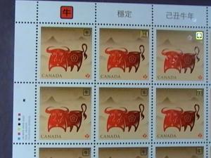 CANADA # 2296--MINT/NH--SHEET OF 25--CHINESE LUNAR NEW YEAR OF THE OX--2009