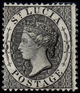 St. Lucia Scott 11 (1864) Mint NG F, CV $32.50 B