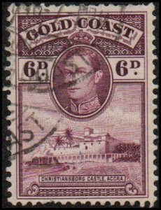Gold Coast 121 - Used - 6p Christiansborg Castle (1938)