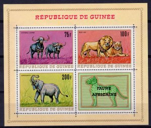 Guinea 1968 Sc#514a/517a/518a AFRICAN ANIMALS 3 Souvenir Sheets Perforated MNH