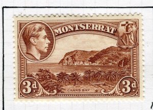 MONTSERRAT; 1938 early GVI Pictorial issue Mint hinged Perf 13. 3d. value